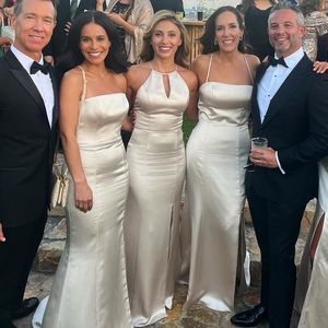 Champagne satin formal gown!